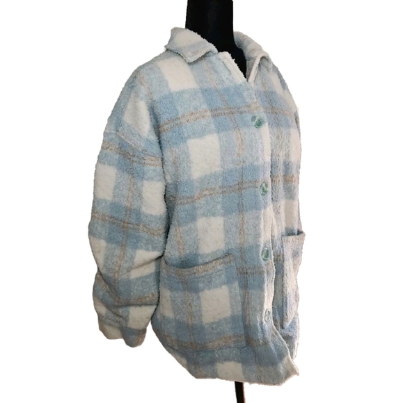 L* Space Womens Warm Seaside Shacket in Poolside & Cream S - Picture 3 of 13